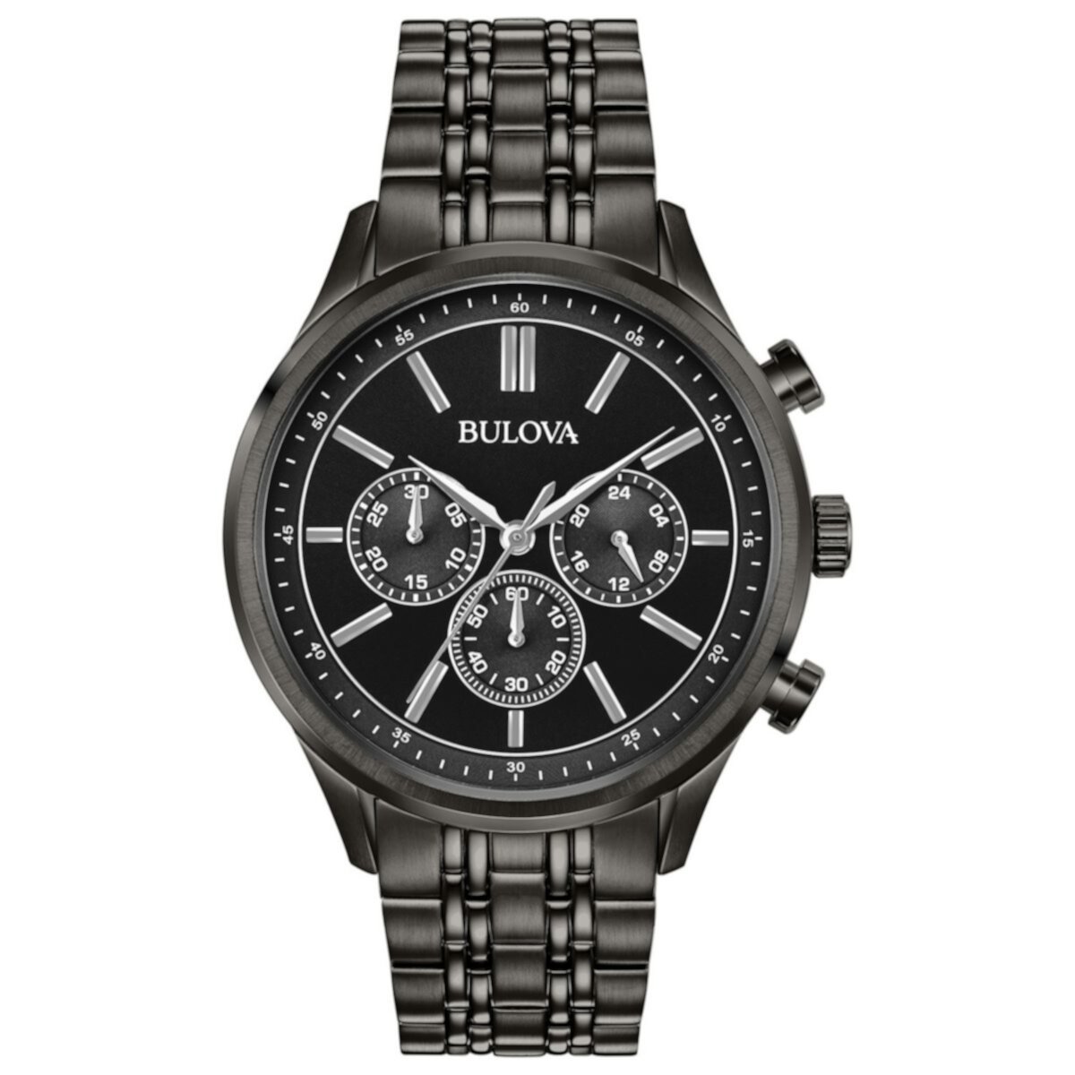 Bulova Мужские спортивные черные часы-хронограф из нержавеющей стали с ионным покрытием - 98A217 Bulova