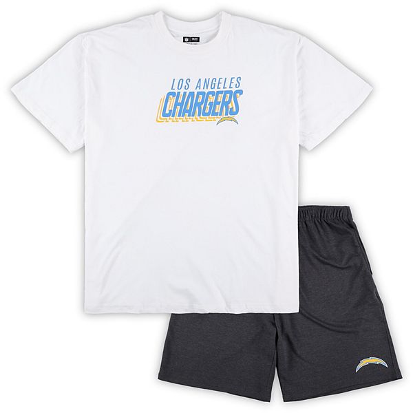 Комплект мужской футболки и шорт Concepts Sport для высоких и крупных: Los Angeles Chargers Unbranded