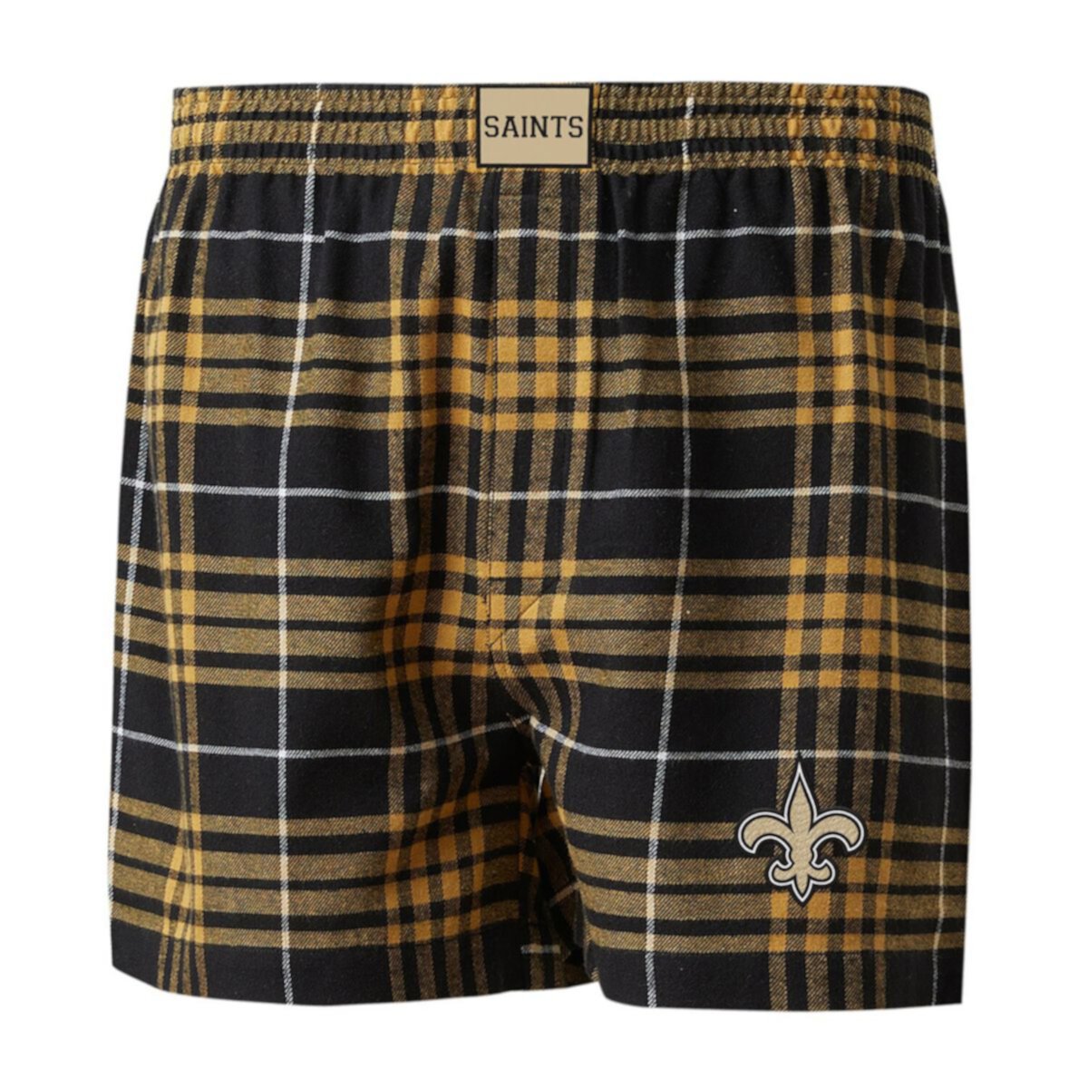 Men's Concepts Sport Black/Gold New Orleans Saints Concord Flannel Boxers Unbranded