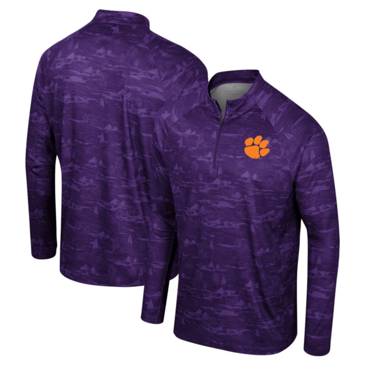 Мужская фиолетовая куртка Colosseum Clemson Tigers Carson с молнией четверть реглан Colosseum