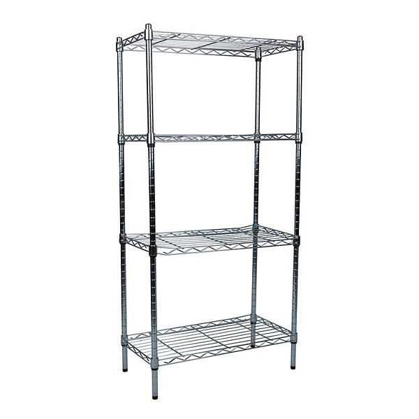 Mind Reader Alloy Collection Adjustable 4-Tier Industrial Storage Shelves Mind Reader