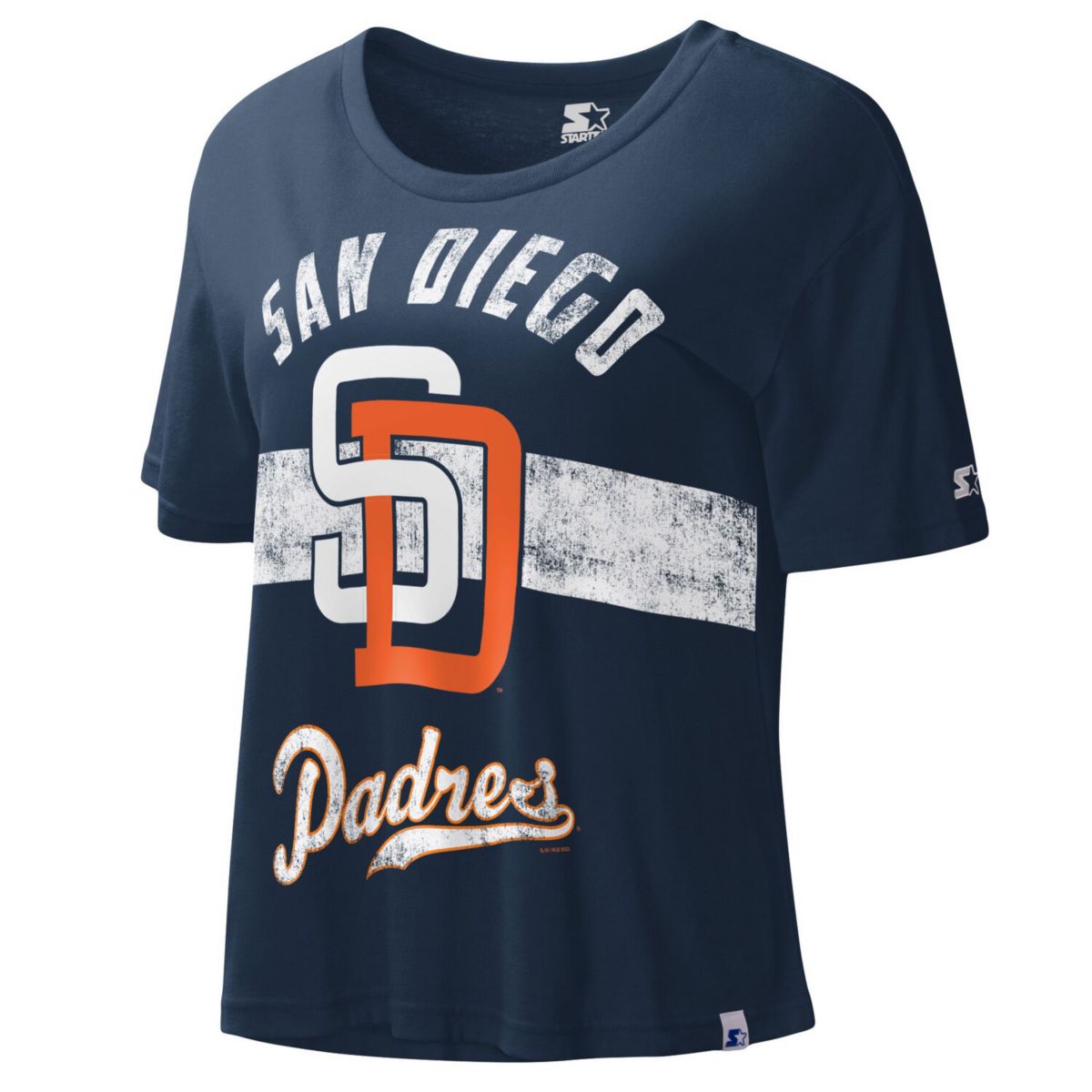 Женский укороченный топ Starter Cooperstown Collection с коротким рукавом San Diego Padres Starter