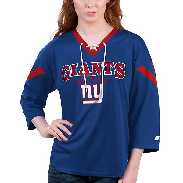 Женская футболка Starter Royal New York Giants Rally с 3/4 рукавами и логотипом Starter