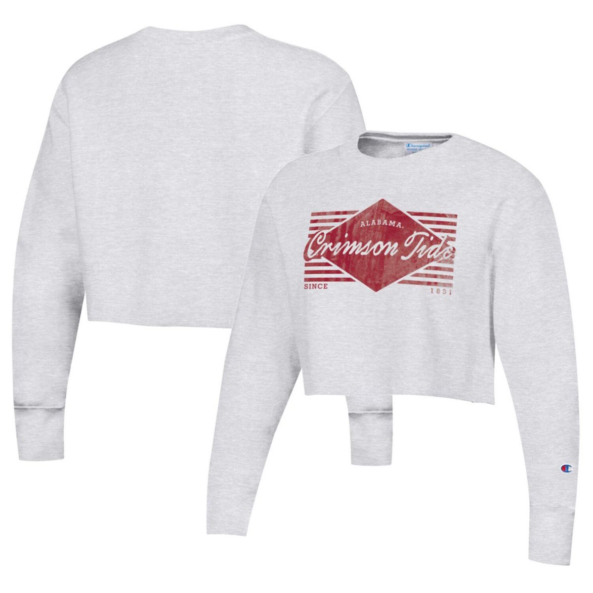 Женская Футболка Champion Серый Альabama Crimson Tide Reverse Weave Cropped Champion