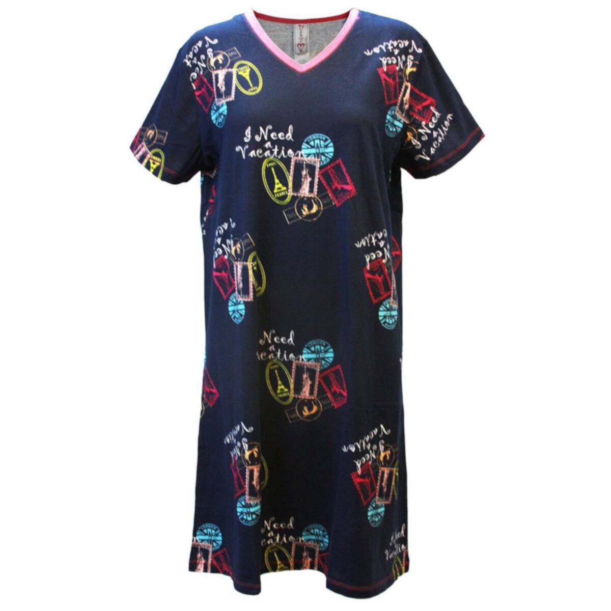 Женская рубашка для сна с v-образным вырезом для взрослых Need Vacation MCCC Sportswear