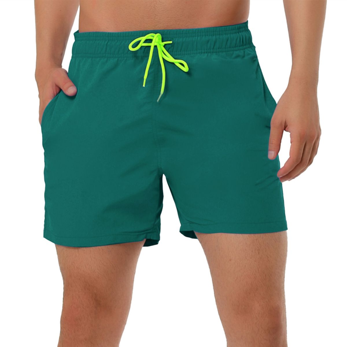 Мужские шорты, летние пляжные шорты, шорты для плавания на талии с однотонной сетчатой подкладкой и шнурком Lars Amadeus