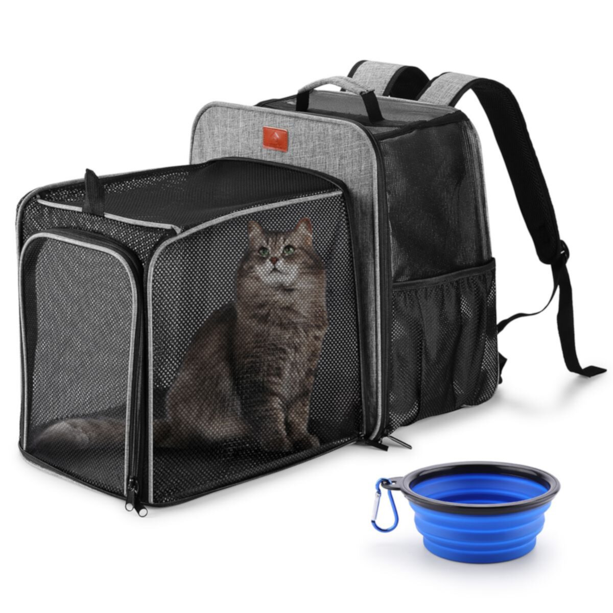 Pet Cat Larger Backpack Carrier Expandable with Breathable Mesh Ownpets