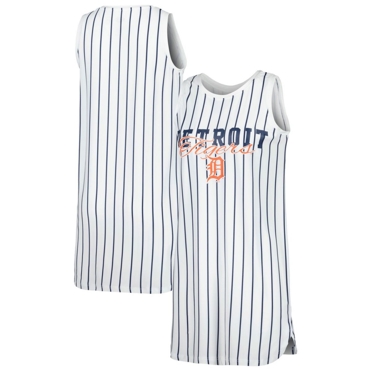 Женская спортивная белая ночная рубашка без рукавов в тонкую полоску Detroit Tigers Reel Unbranded