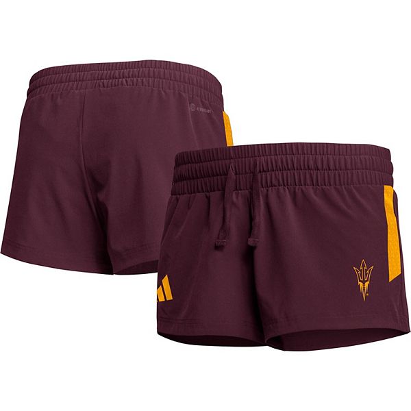 Женские шорты adidas Maroon Arizona State Sun Devils 2023 с технологией AEROREADY и карманами Adidas