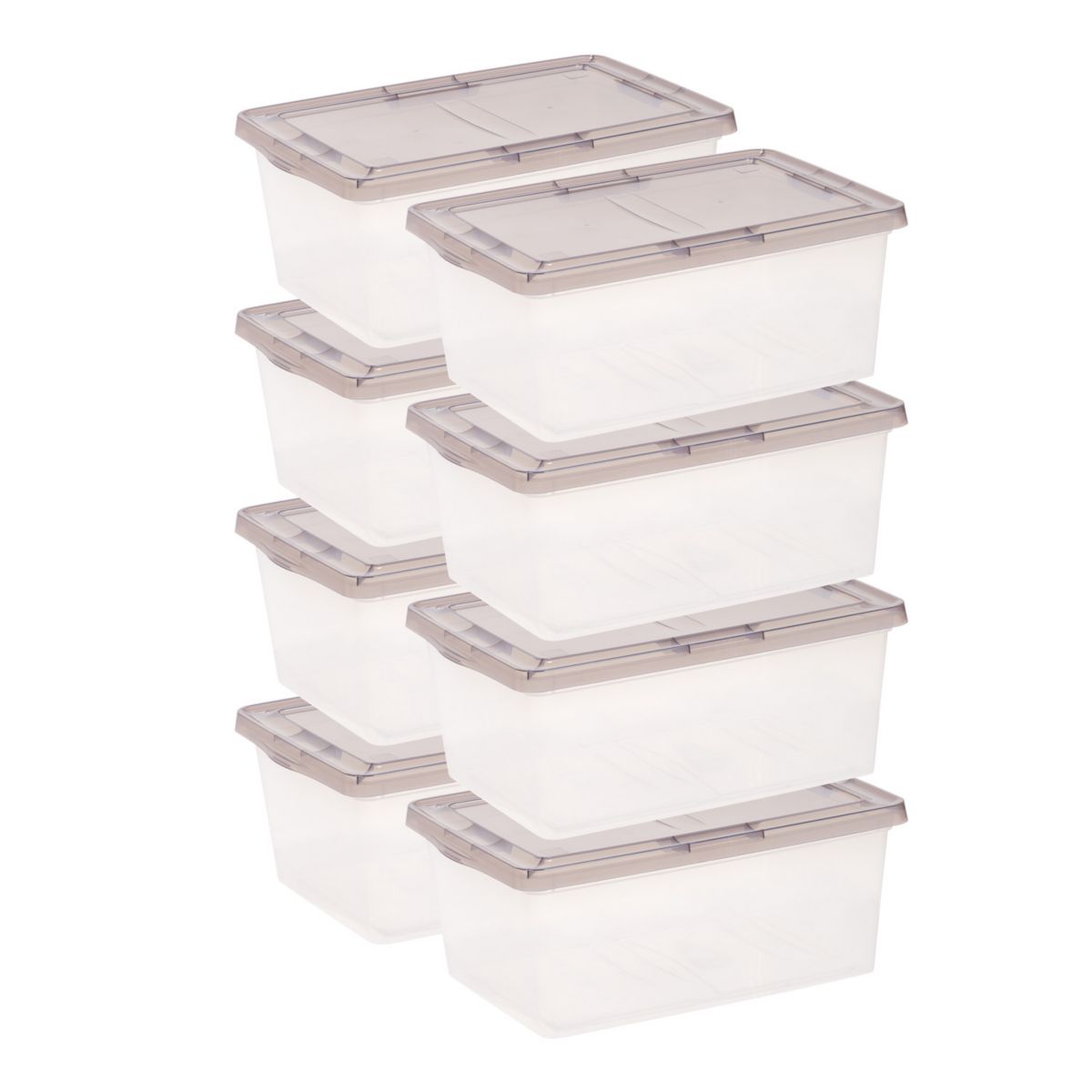 Iris 17-Qt. Clear Snap Storage Bin 8-piece Set IRIS