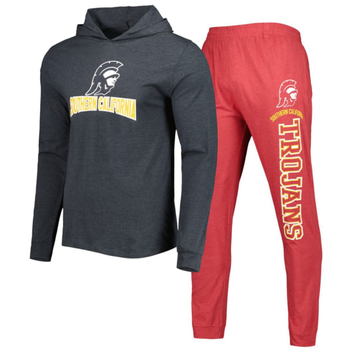 Men's Concepts Sport Cardinal/Charcoal USC Trojans Meter Pullover Hoodie & Joggers Sleep Set Unbranded