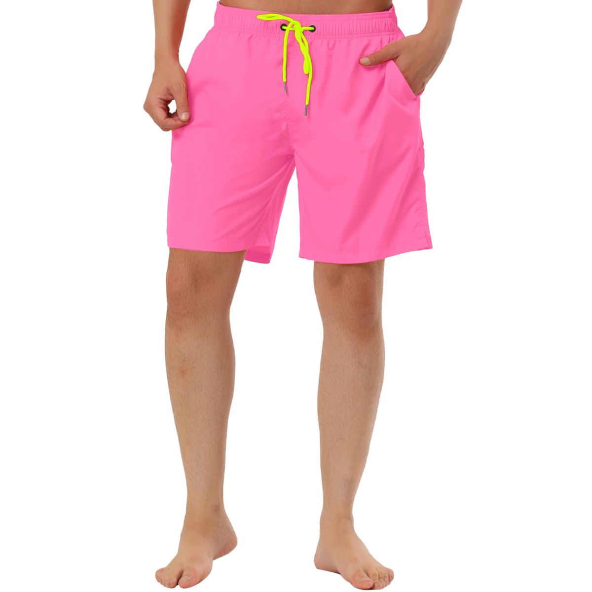 Мужские летние однотонные пляжные шорты для плавания с сетчатой подкладкой на талии и шнурком Lars Amadeus