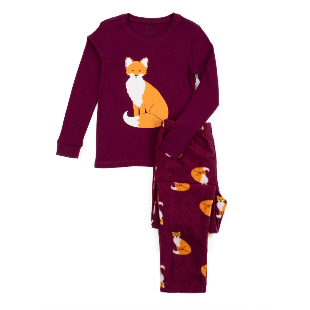 Детская хлопковая рубашка Leveret и флисовые брюки Пижама Fox Leveret