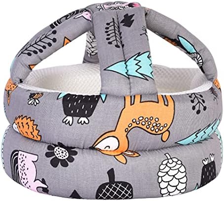 Baby Adjustable Helmet, Lightweight and Soft, Great for Baby Learning to Walk and Crawl. Forest,Gray Umtiti