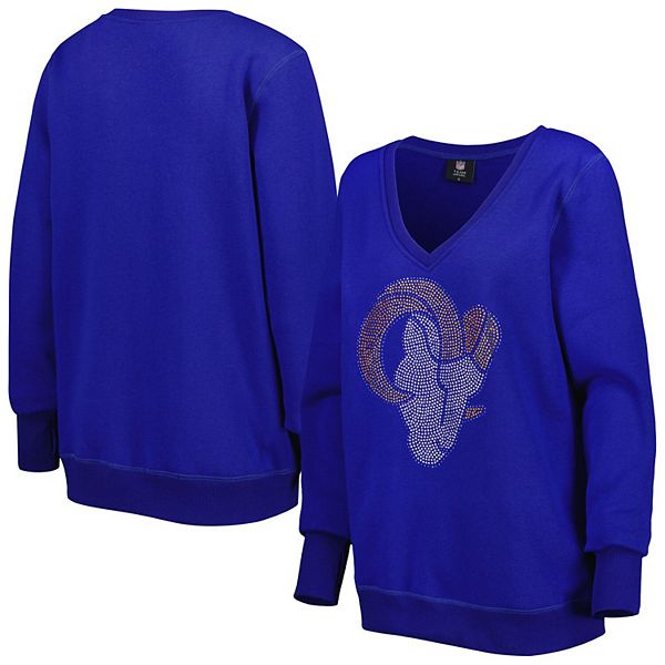 Женский Свитшот Cuce Royal Los Angeles Rams Deep V-образным Вырезом Cuce