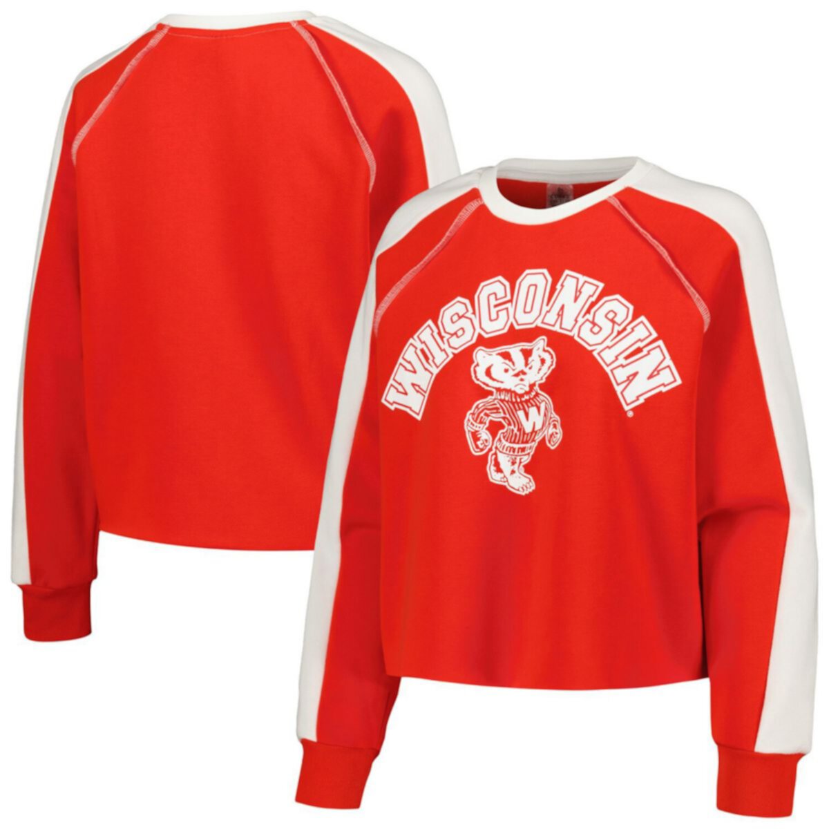 Женская Футболка Gameday Couture Красная Wisconsin Badgers Blindside Raglan Cropped Gameday Couture