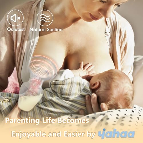 Manual Breast Pump for Breastfeeding,Silicone,Spill Free Valve, Cap,Clear,4oz Yahaa