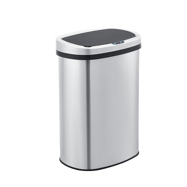 13 Gal./50 Liter Stainless Steel Oval Motion Sensor Trash Can for Kitchen Mega Casa