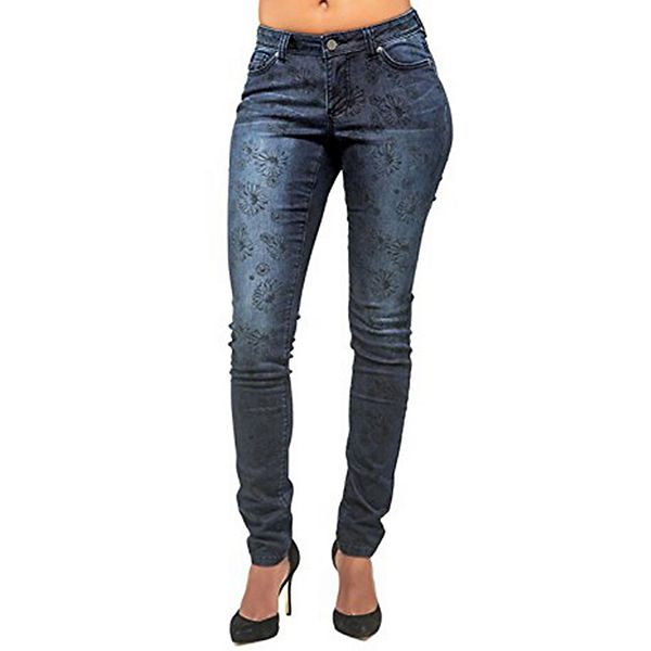 Женские Джинсы skinny Poetic Justice Curvy Fit Stretch Denim Blasted Daisy Printed Poetic Justice