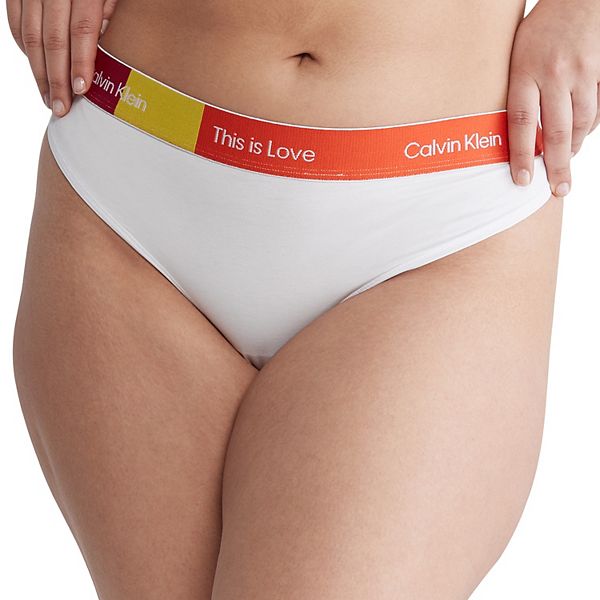 Женские Трусы Calvin Klein Plus Size This Is Love Colorblock Thong QF7279 Calvin Klein