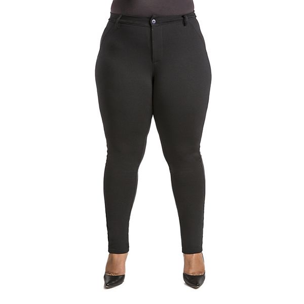 Женская Повседневные брюки Poetic Justice Plus Size Dorris Skinny Pant With Faux Slit & Welt Pockets Poetic Justice