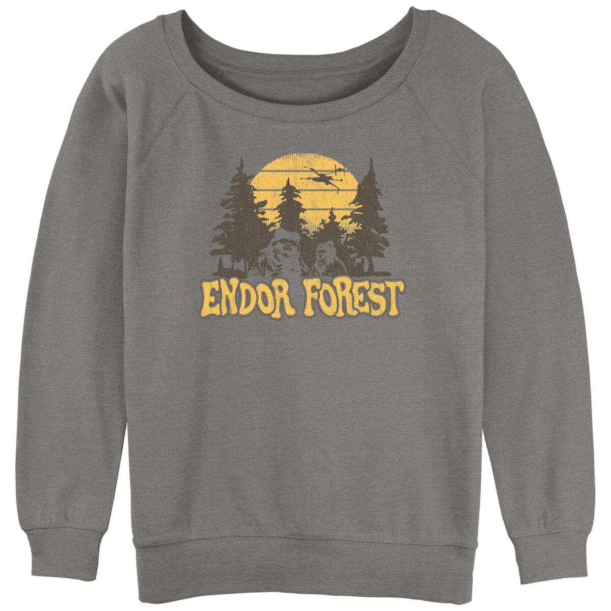 Пуловер с напуском из махрового материала с напуском для юниоров, эвоков «Звёздные войны» Endor Forest Sunset Star Wars
