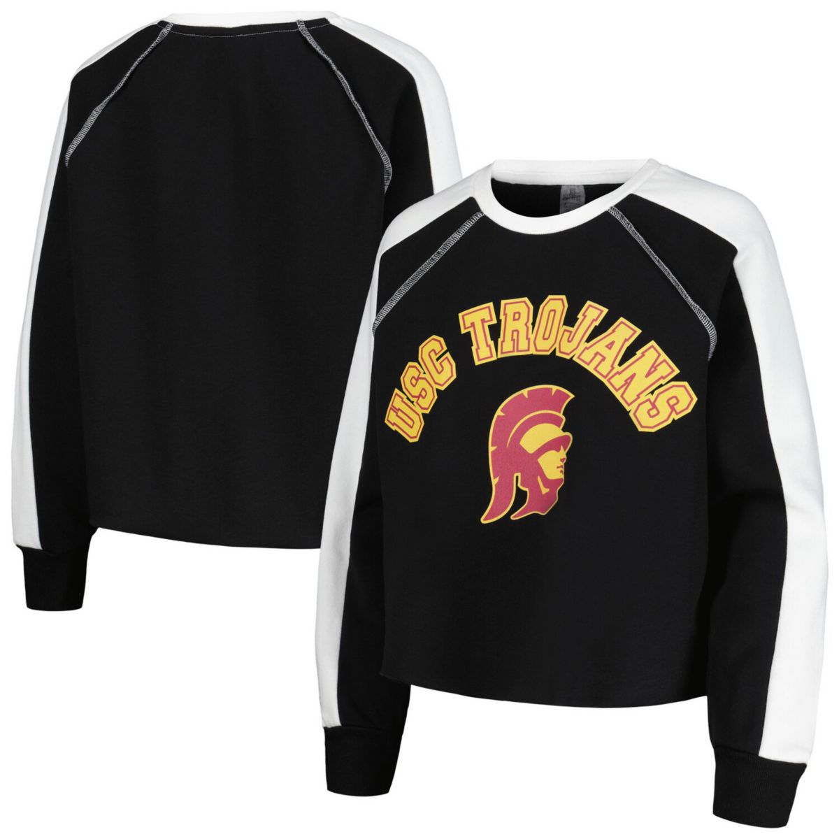 Женский укороченный пуловер Gameday Couture USC Trojans Blindside Raglan, черный Gameday Couture