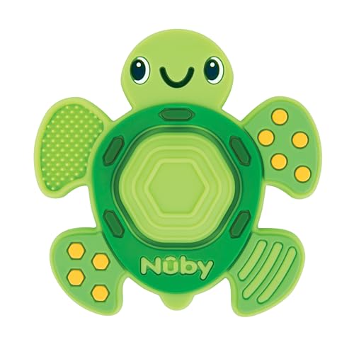 Прорезыватель Nuby Teethe N' Pop Sensory Play — игрушка для прорезывания зубов без BPA — от 3 месяцев — черепаха NUBY