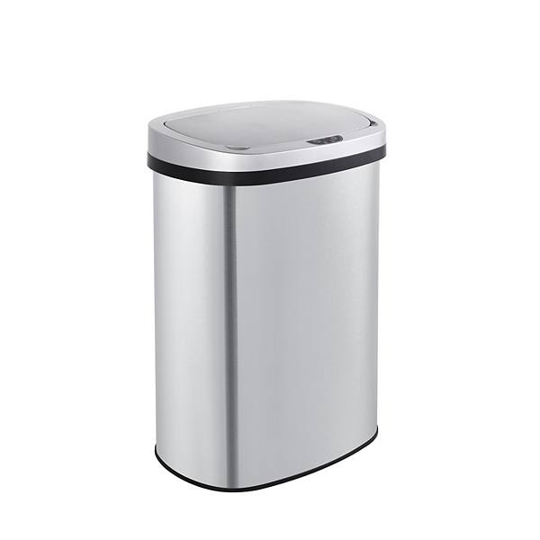 13 Gal./50 Liter Stainless Steel Oval Motion Sensor Trash Can for Kitchen Mega Casa