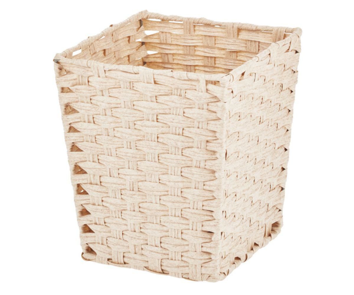 mDesign Woven Square Trash Can Wastebasket, Garbage Container Bin MDesign