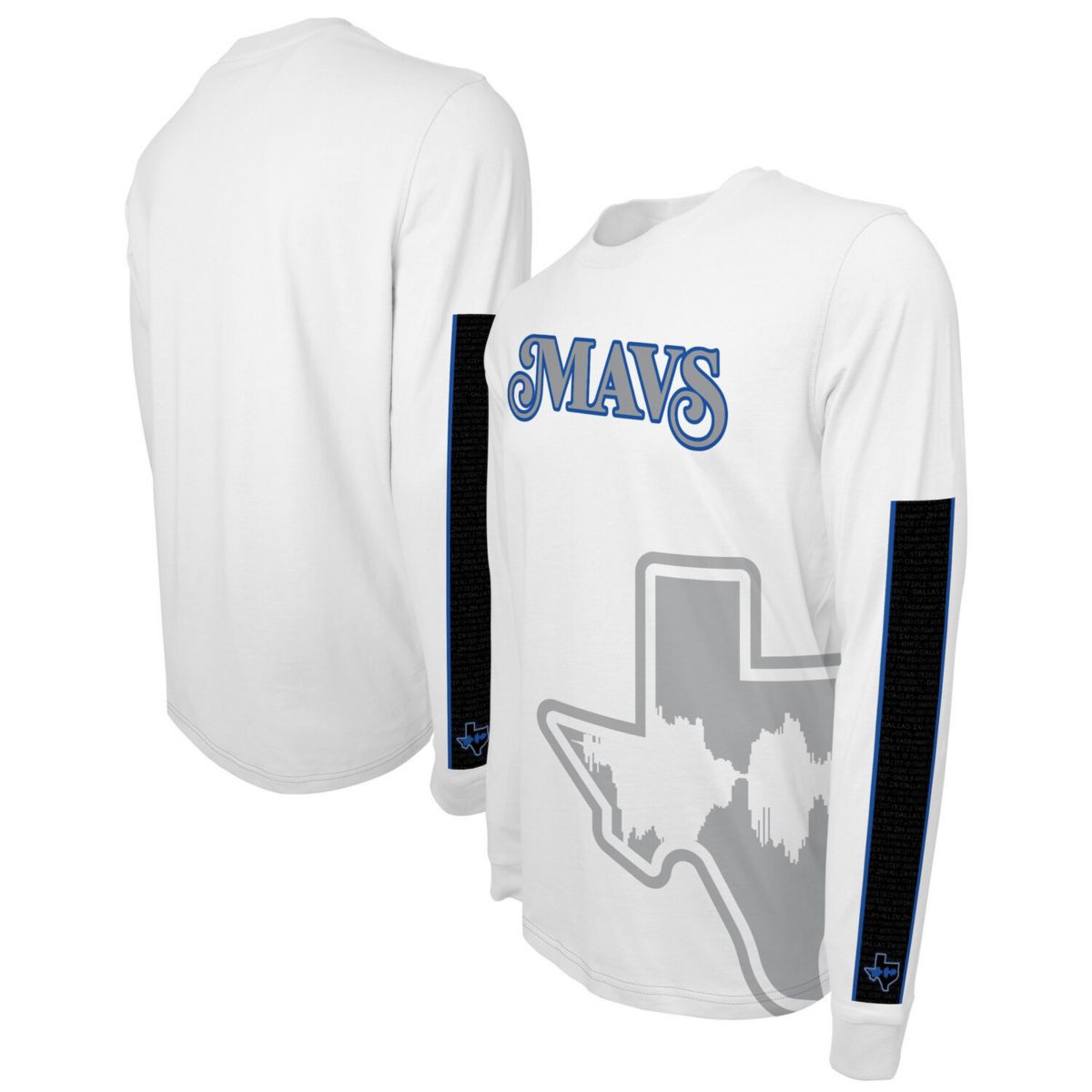 Белая футболка Stadium Essentials с длинными рукавами City Edition Dallas Mavericks 2023/24 City Edition. Stadium Essentials