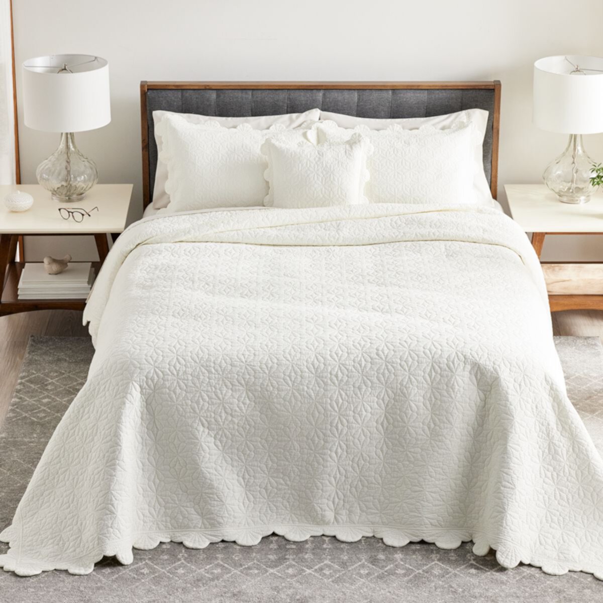 Sonoma Goods For Life® Solid Floral Stitch Bedspread or Sham SONOMA