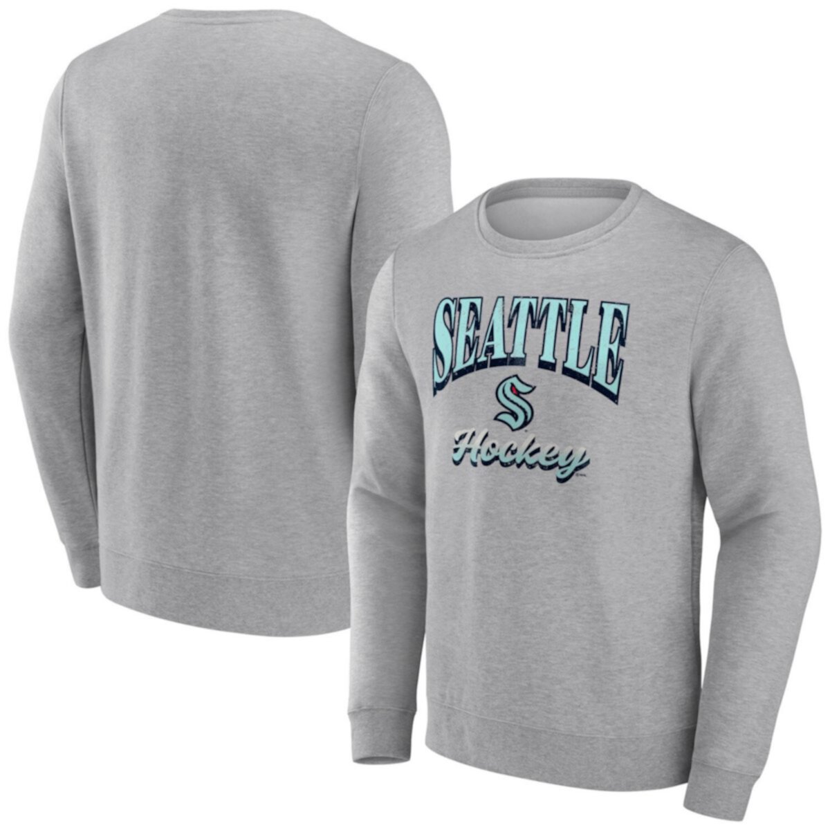 Мужской пуловер Fanatics с логотипом Heather Grey Seattle Kraken Special Edition 2.0 Fanatics