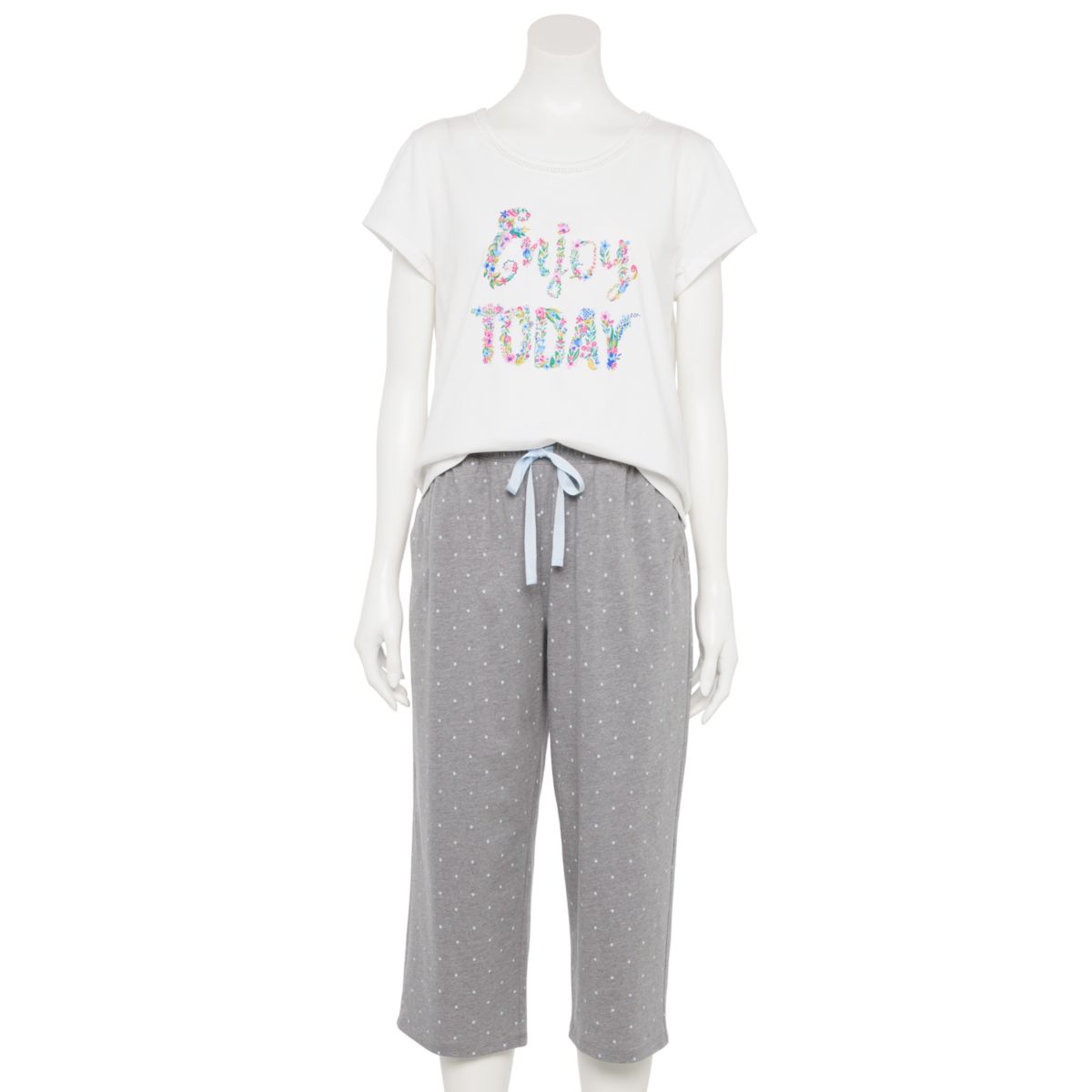 Petite Croft & Barrow® Enjoy, комплект для сна из топа с короткими рукавами и пижамных штанов Today Croft & Barrow
