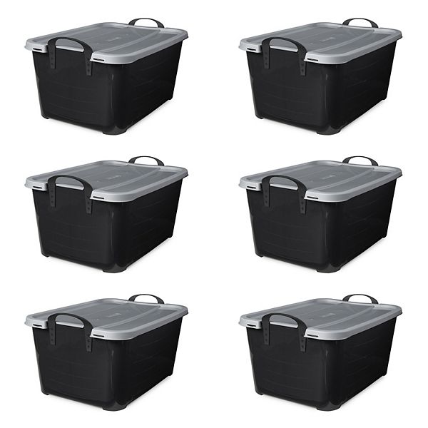 Life Story 55 Qt Stackable Home Organization Lidded Storage Container, (6 Pack) Life Story