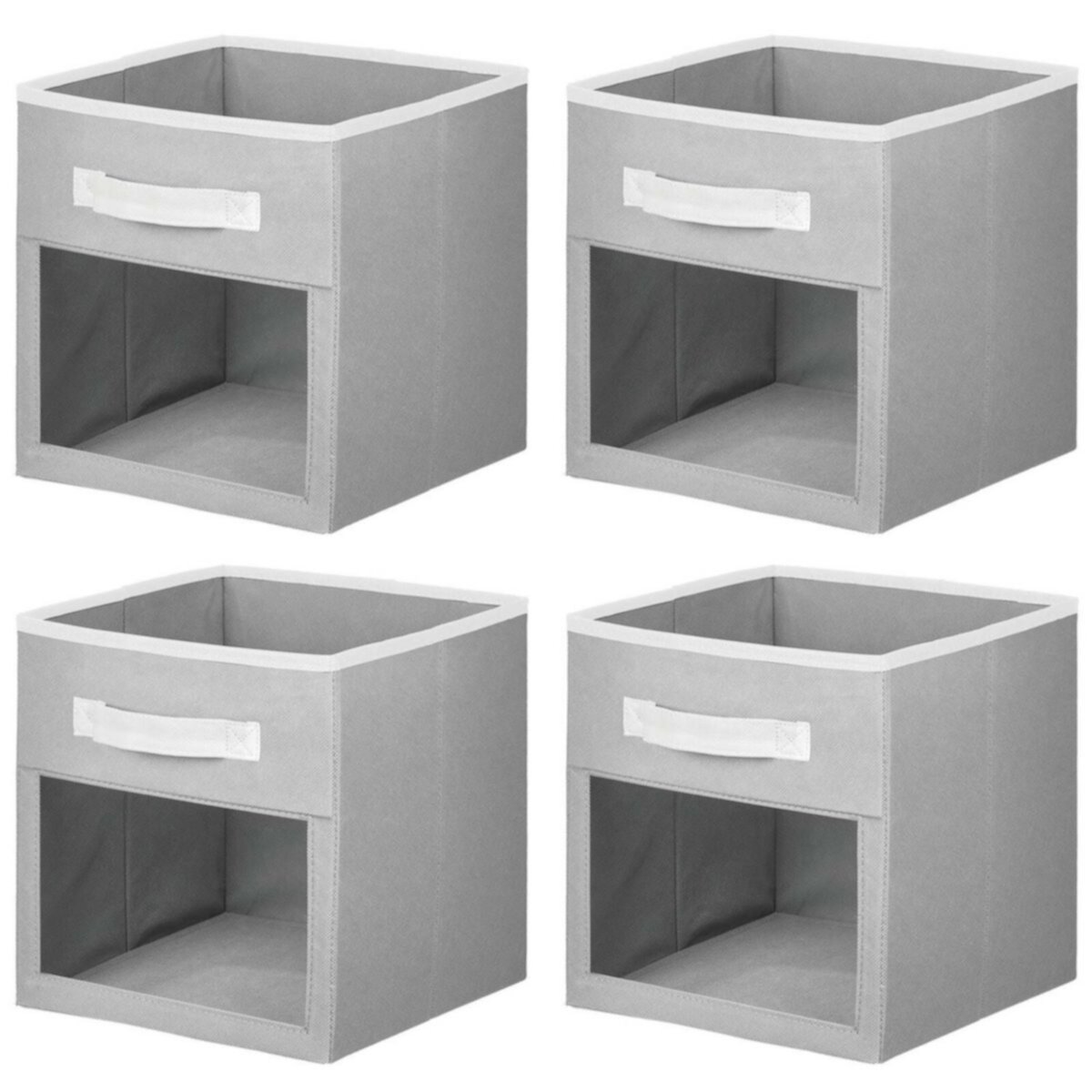 Хранение вещей в детской mDesign Fabric Nursery Storage Cube with Front Window, 4 Pack MDesign