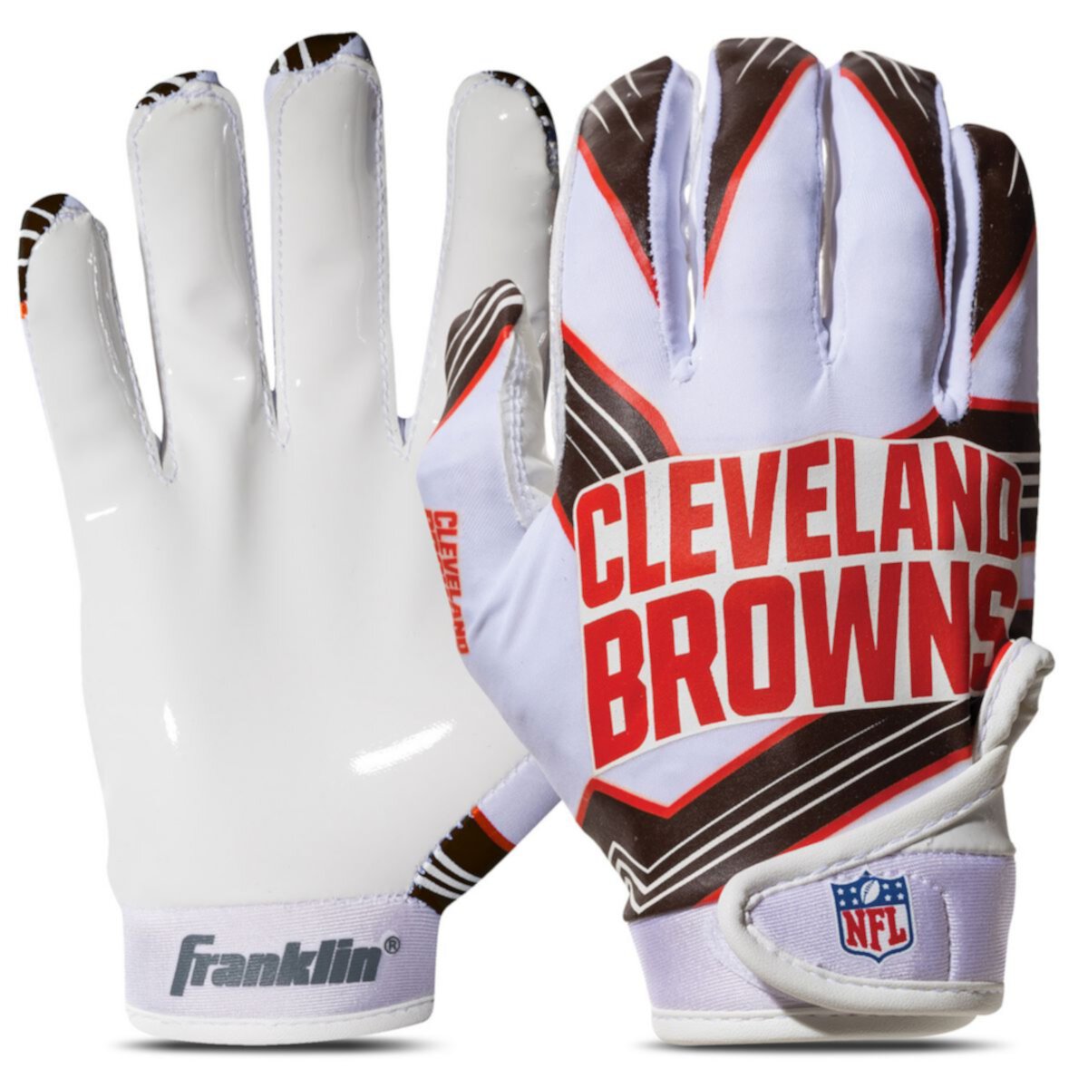 Franklin Sports Cleveland Browns Молодежные футбольные перчатки НФЛ Franklin Sports