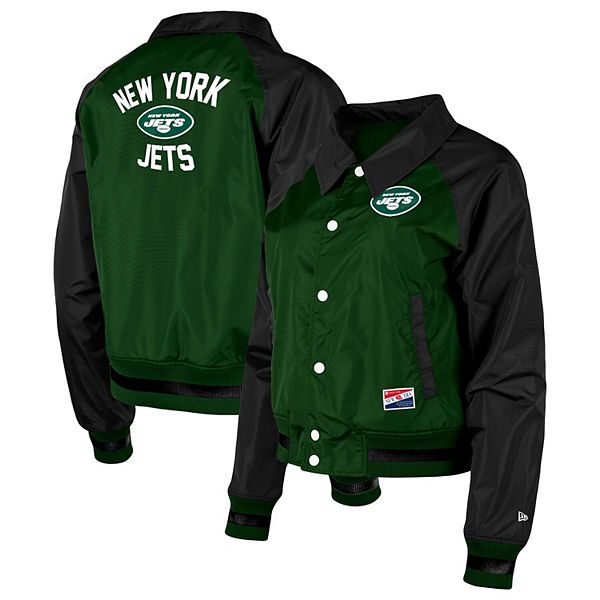 Женская Повседневная куртка New Era Зеленая New York Jets Coaches Raglan Full-Snap New Era