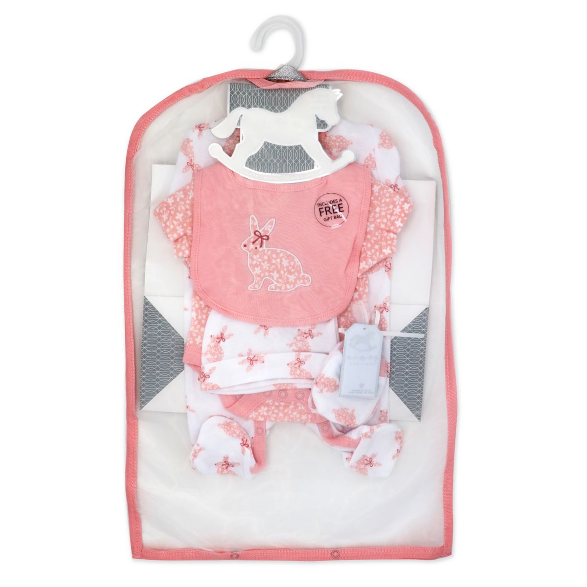 Комплект из 5 предметов с цветочным принтом «Кролик» для маленьких девочек Rock A Bye Baby Boutique