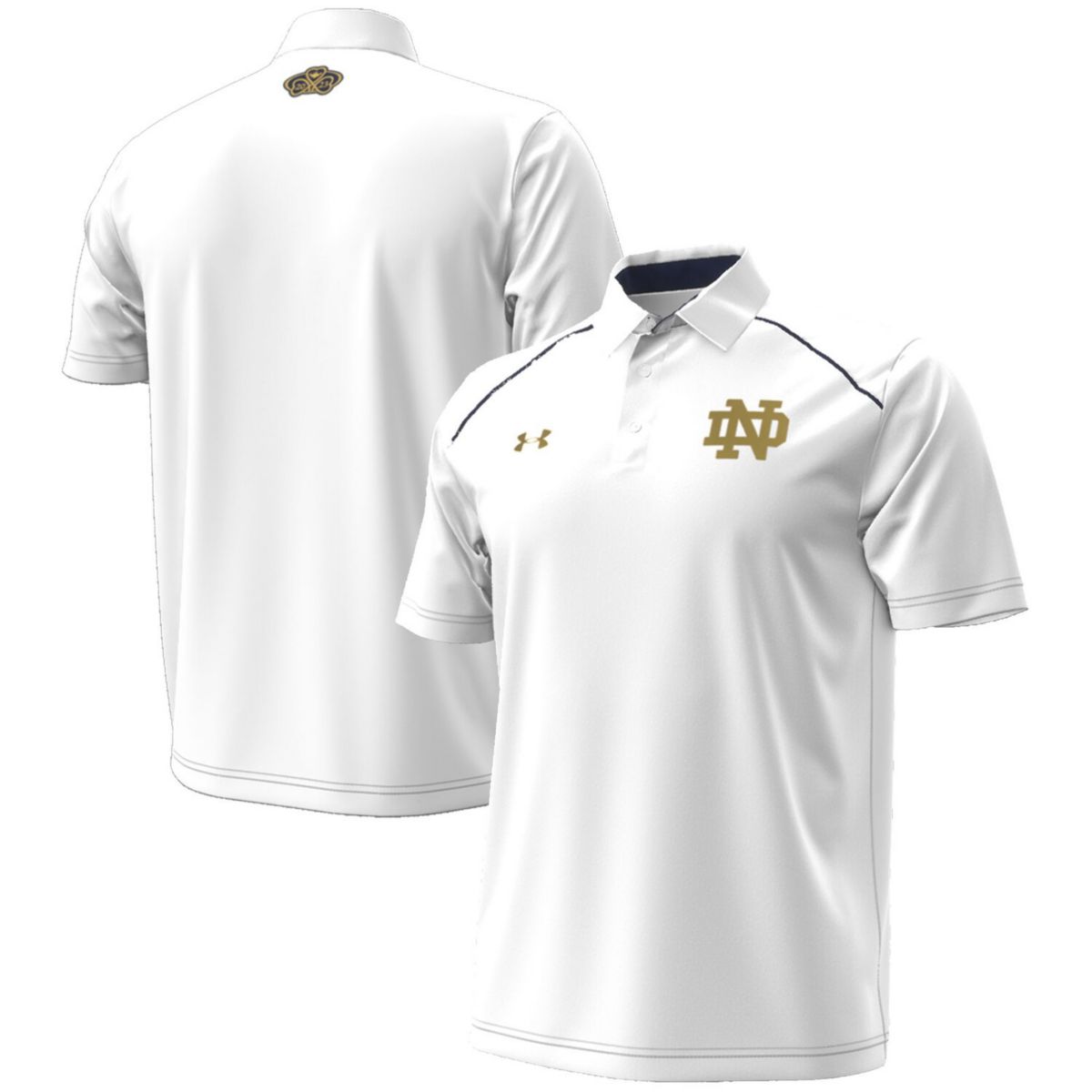 Мужская футболка Under Armour белая Notre Dame Fighting Irish 2023 Aer Lingus College Football классическая рубашка-поло Under Armour