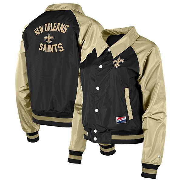 Женская Повседневная куртка New Era Чёрная New Orleans Saints Coaches Raglan Full-Snap New Era