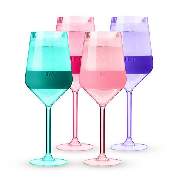 Бокалы для вина со стеблем STEMMED WINE FREEZE™ в затемненном наборе (4 шт.), 190 мл, с охлаждающим гелем Host