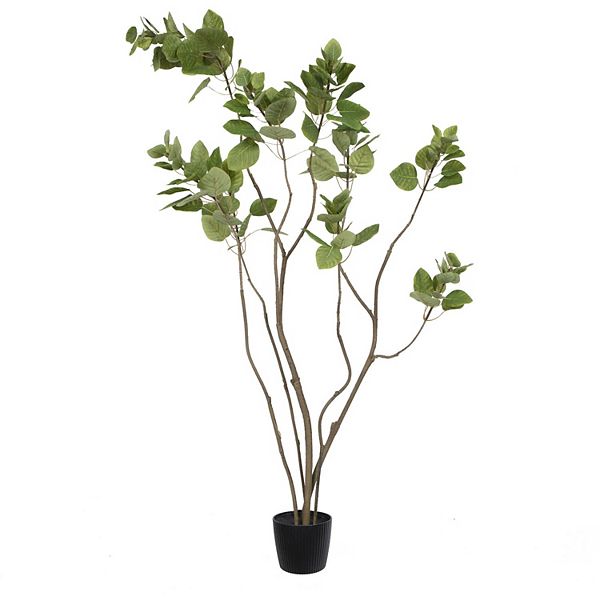 Vickerman Artificial Green Potted Cotinus Coggygria Tree Floor Decor Vickerman