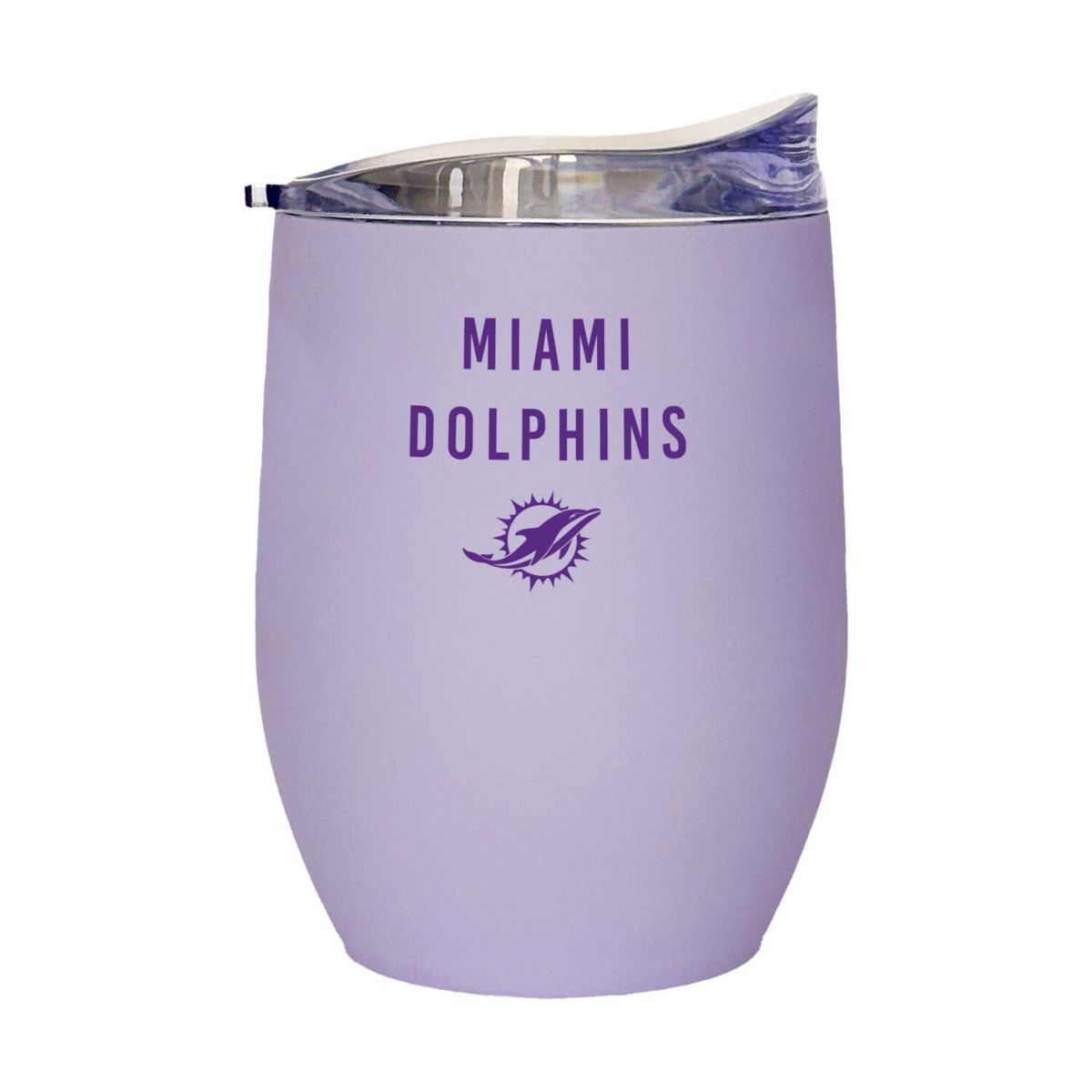 Майами Долфинс 16 унций. Лавандовый стакан Soft Touch изогнутой формы Logo Brand