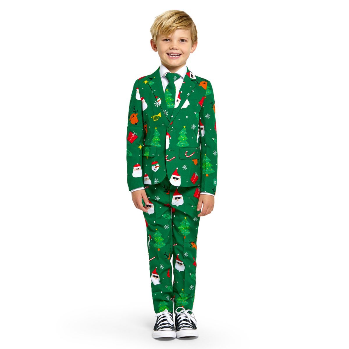 Мальчиковый костюм OppoSuits Festivity из зеленой бумаги с принтом с соснами, 2-8 лет OppoSuits