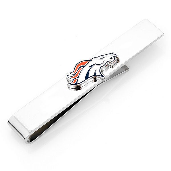 Серебристый зажим для галстука Denver Broncos, длина 6 см Cufflinks, Inc.