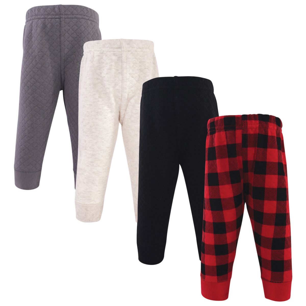 Спортивные брюки Hudson Baby для мальчиков, Quilted Jogger Pants 4pk, Buffalo Plaid Hudson Baby