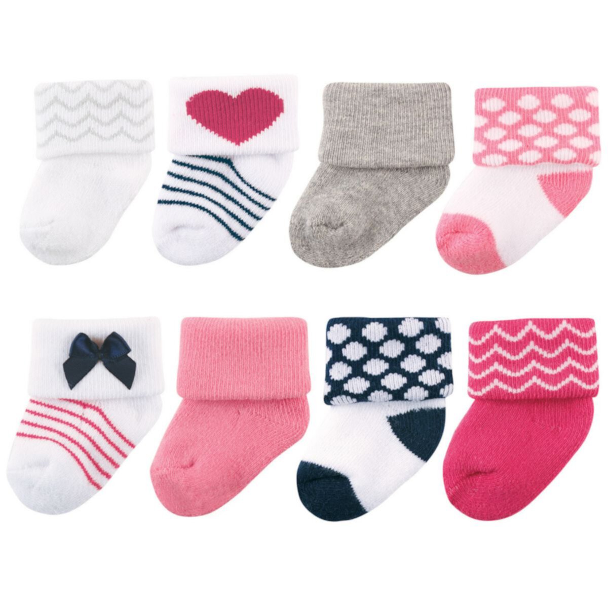 Luvable Friends Baby Girl Newborn and Baby Terry Socks, Bow Luvable Friends