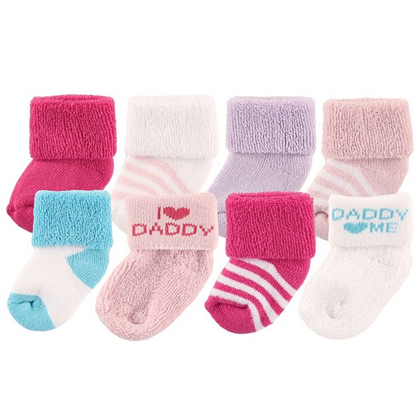 Детские носки Luvable Friends Baby Girl Newborn and Baby Terry Socks, Pink Daddy Luvable Friends