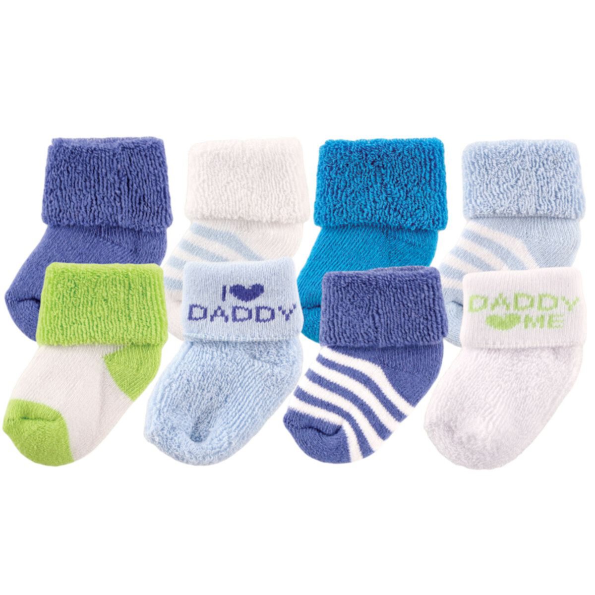 Махровые носки Luvable Friends для новорожденных мальчиков и малышей, Blue Daddy Luvable Friends